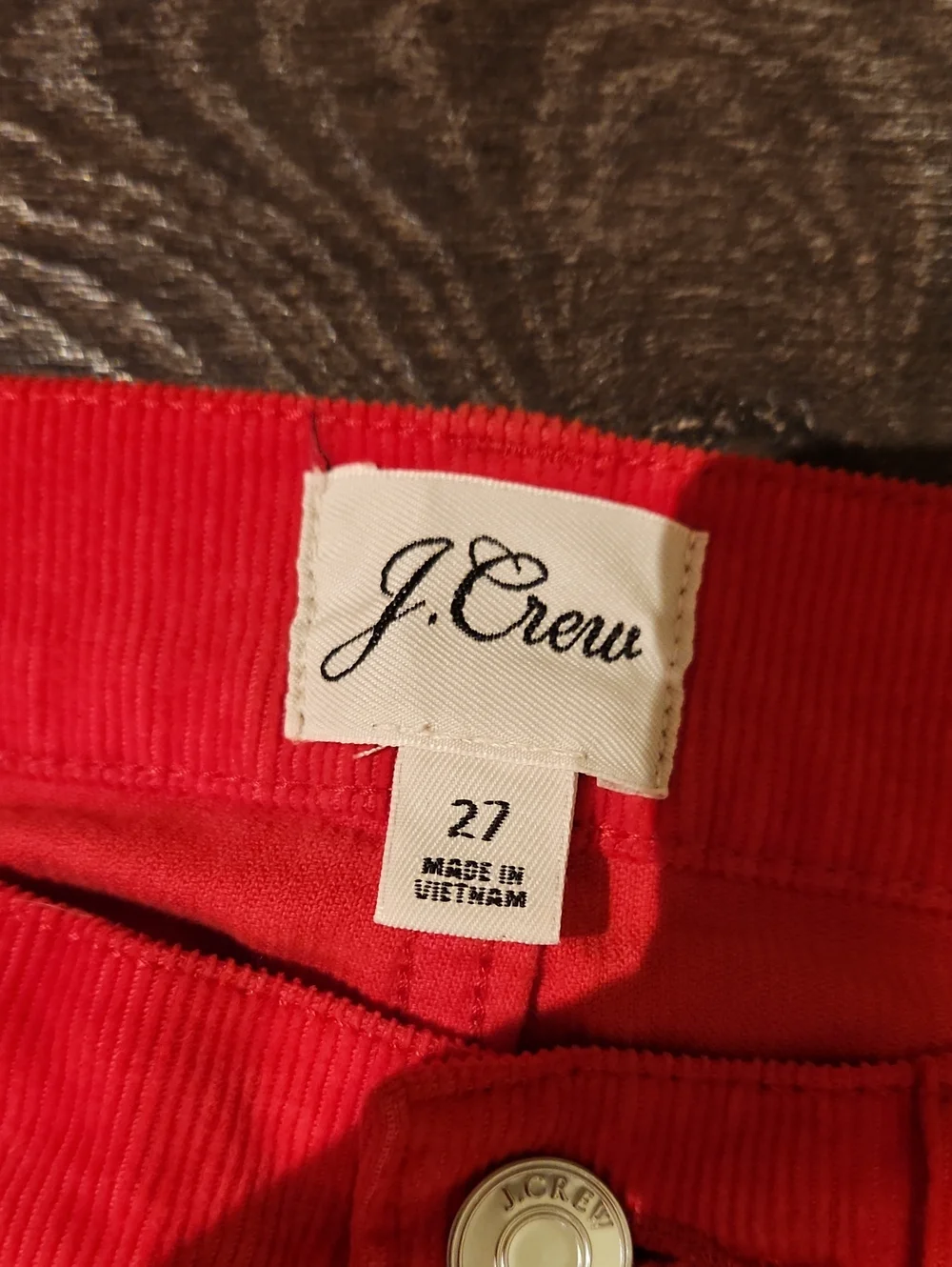 ❤️ J CREW HIGH RISE VINTAGE SLIM STRAIGHT CORDUROY PANTS / JEANS, RED, 4 (27)